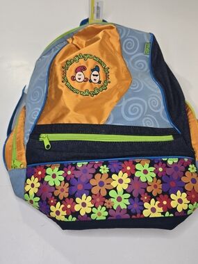 2 Grrrls Vintage Floral Multicolor Backpack with Orange Accent